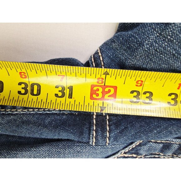 Silver Western Glove Works Size 46X32 Mens Eddie Blue Denim 5 Pocket Logo Jeans - Picture 8 of 11